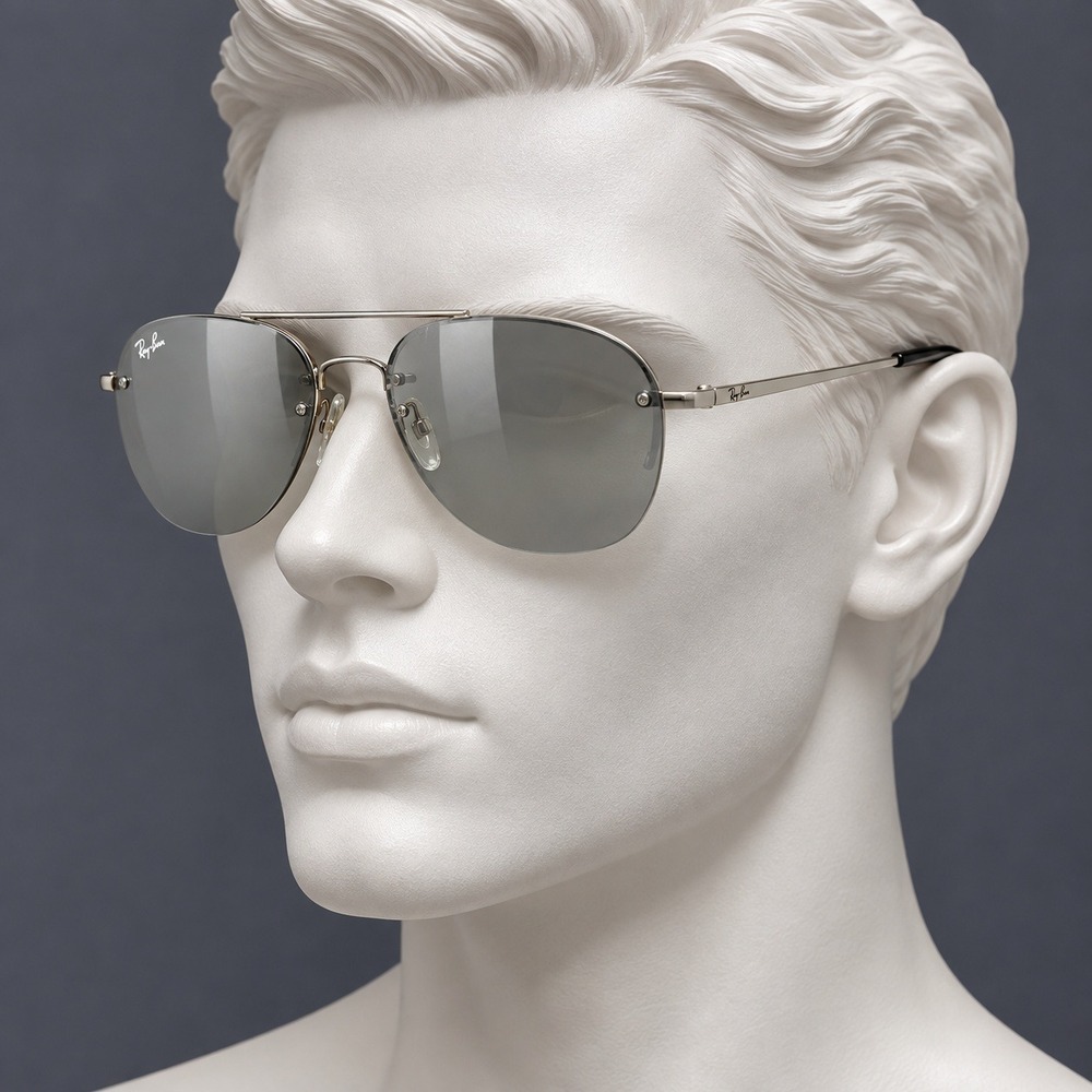 Ray-Ban Sunglasses Unisex Silver Pilot Mirror Lens Highstreet 3172 56 15 140